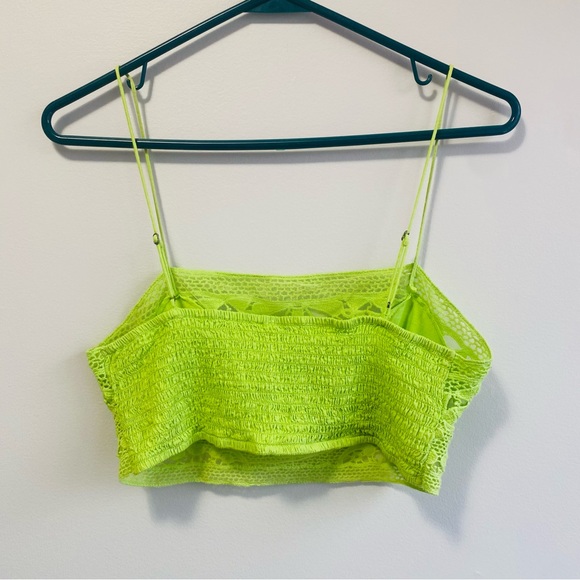 Vibrant Lime Lace Crop Top - Picture 2 of 4